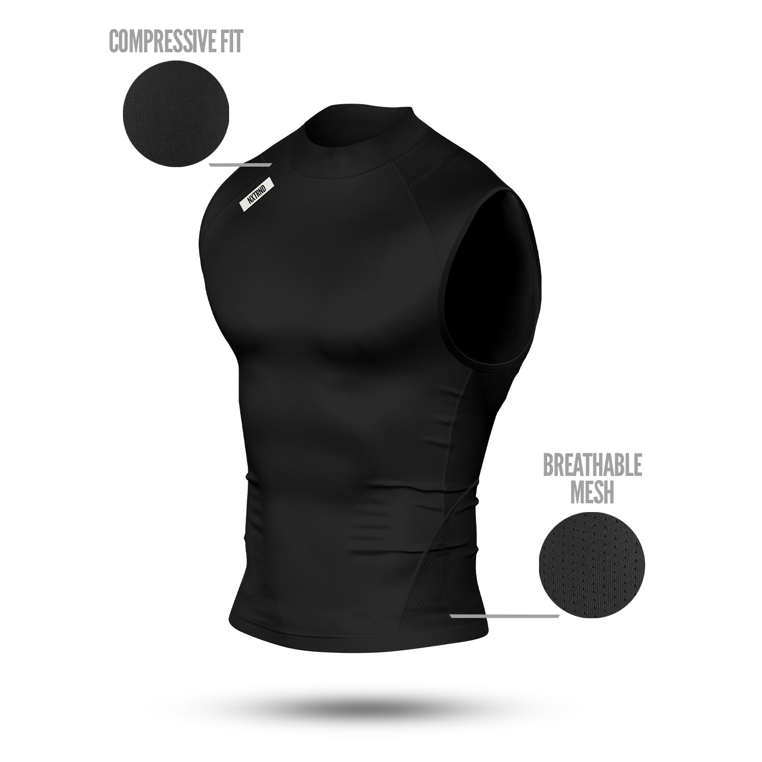 Nxtrnd Core Turtleneck Compression Sleeveless Black