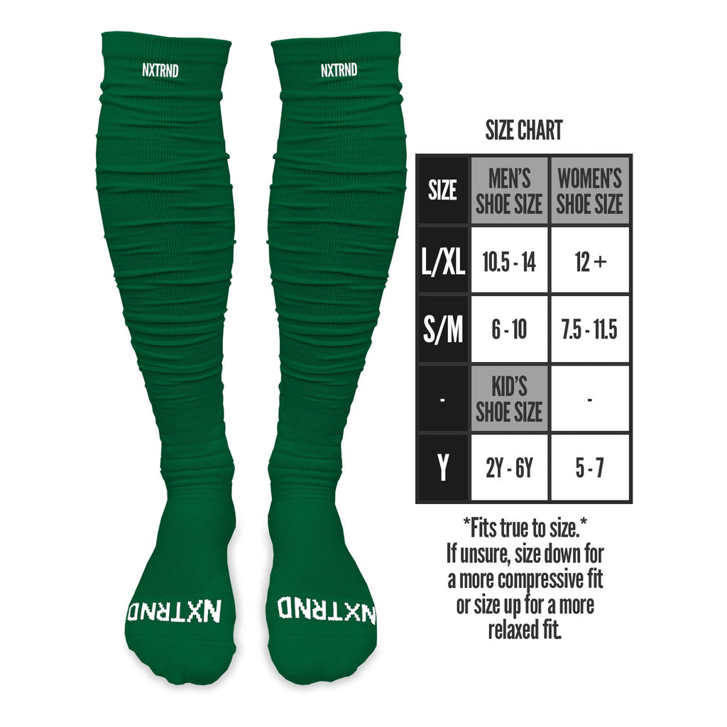 NXTRND XTD® Scrunch Football Socks Green