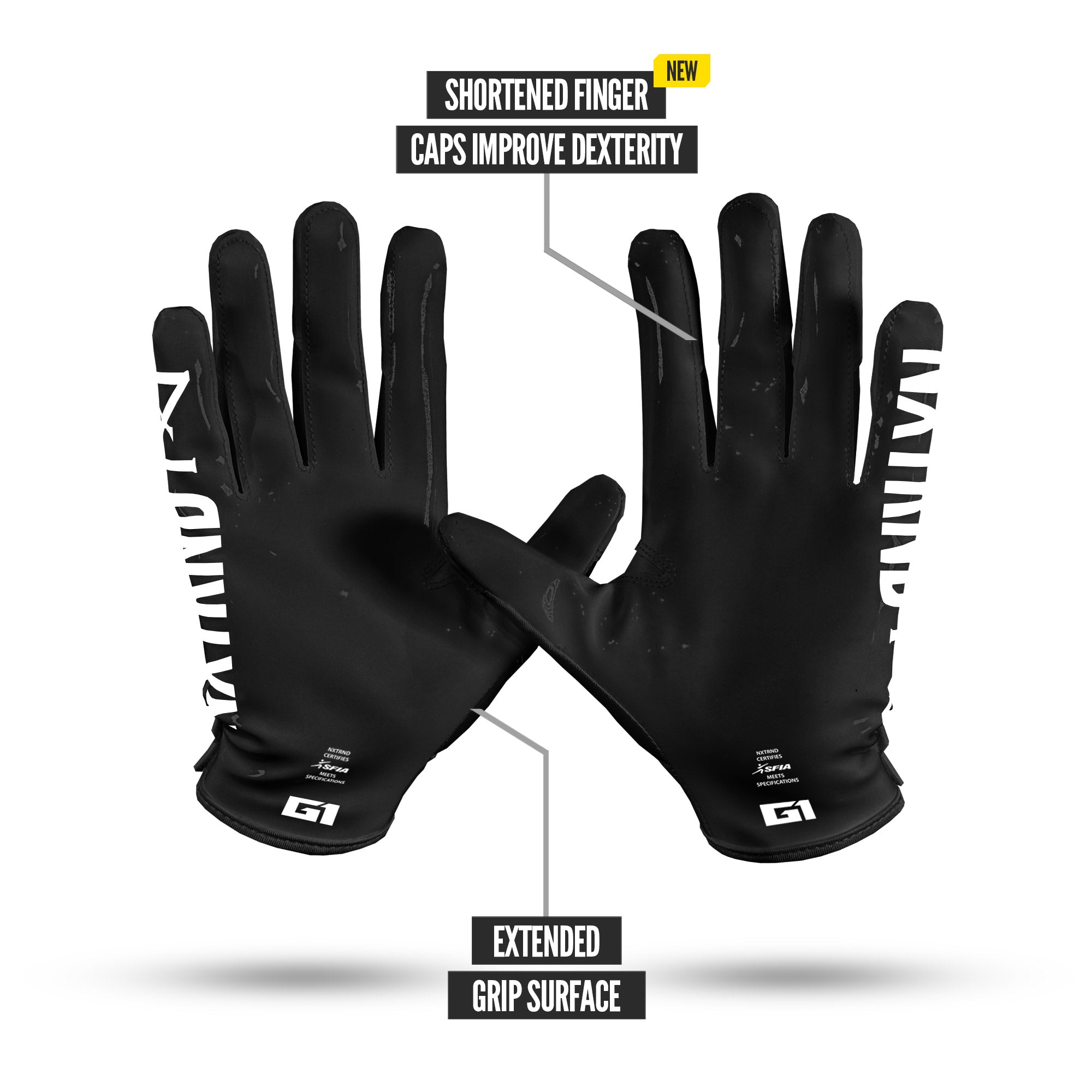 NXTRND G1® Pro Football Gloves Black