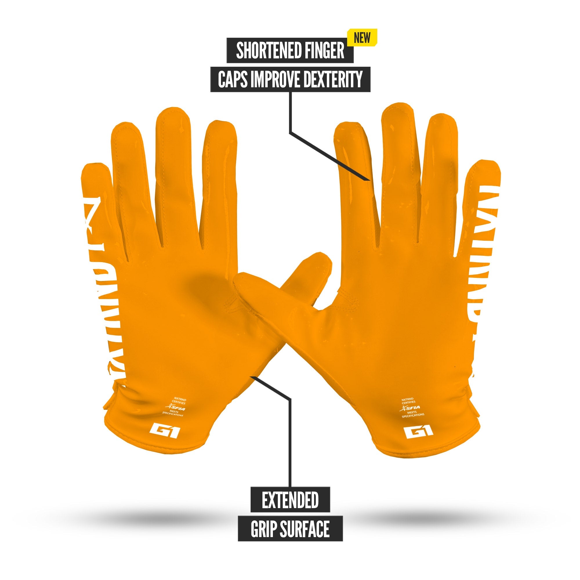 NXTRND G1® Pro Football Gloves Yellow