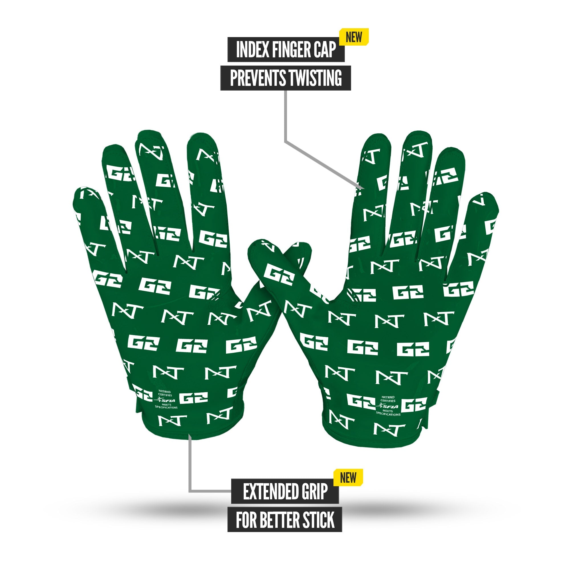 NXTRND G2® Pro Football Gloves Dark Green