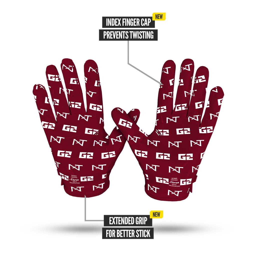 NXTRND G2® Pro Football Gloves Maroon