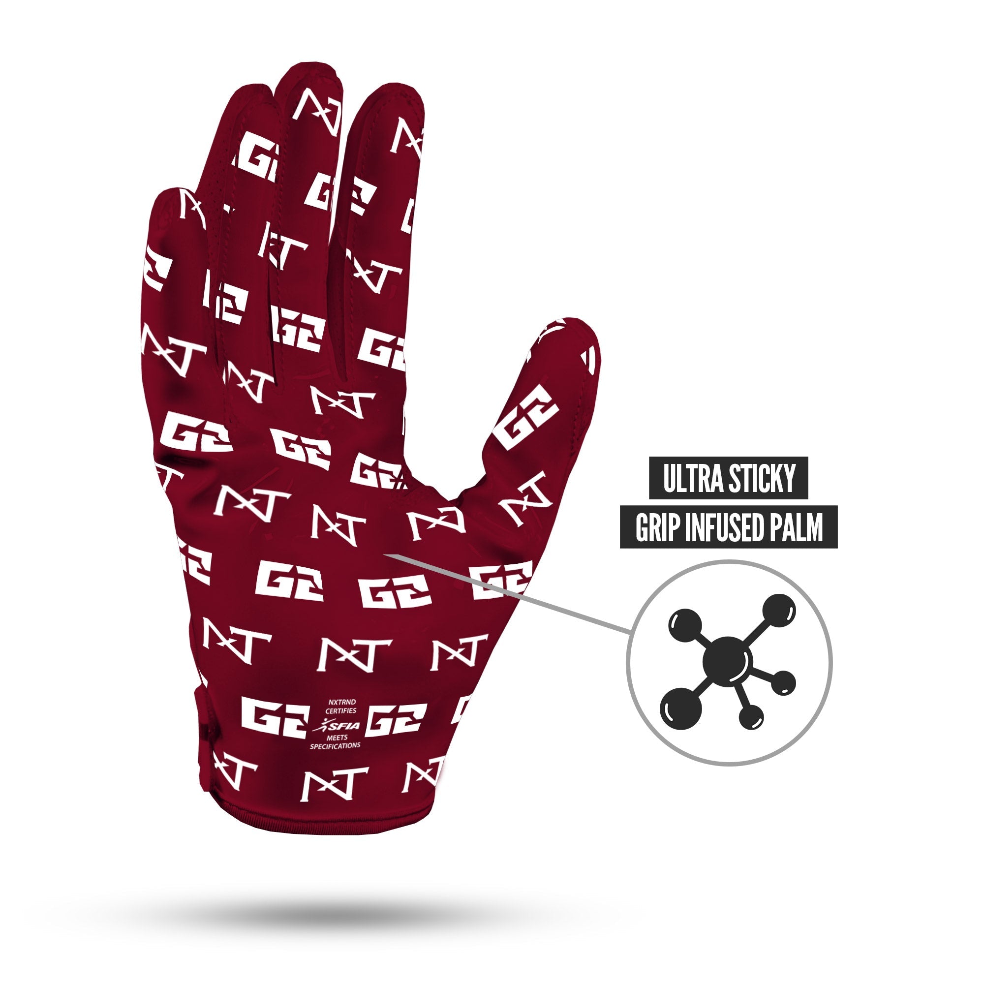 NXTRND G2® Pro Football Gloves Maroon