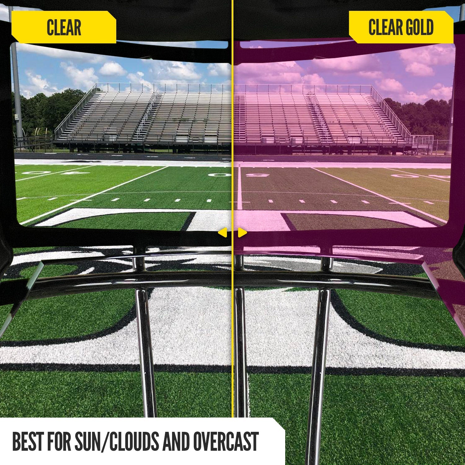 NXTRND VZX Football Visor Clear Gold
