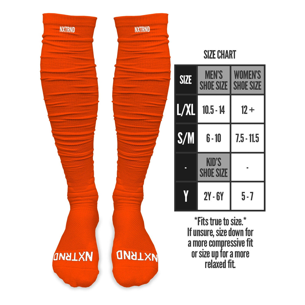 NXTRND XTD® Scrunch Football Socks Orange