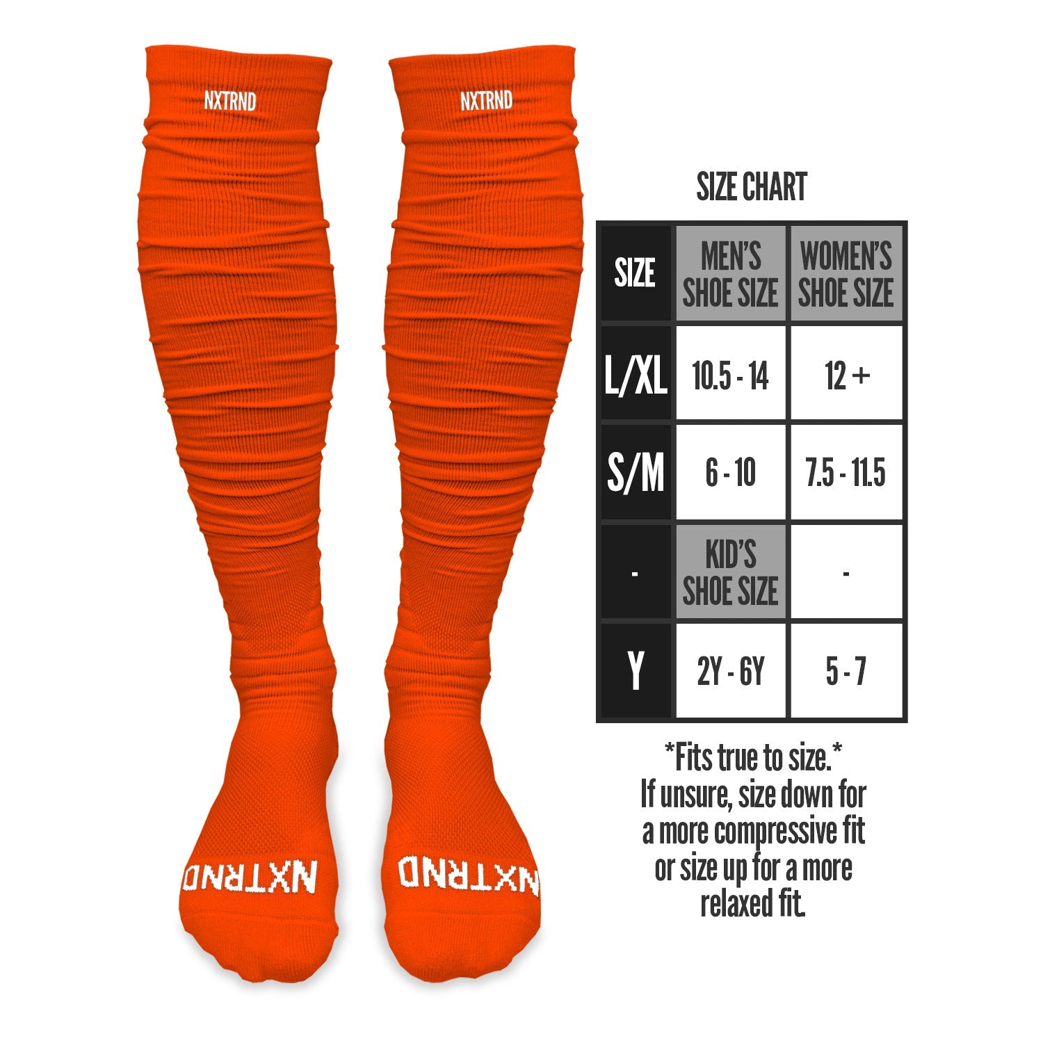 NXTRND XTD® Scrunch Football Socks Orange