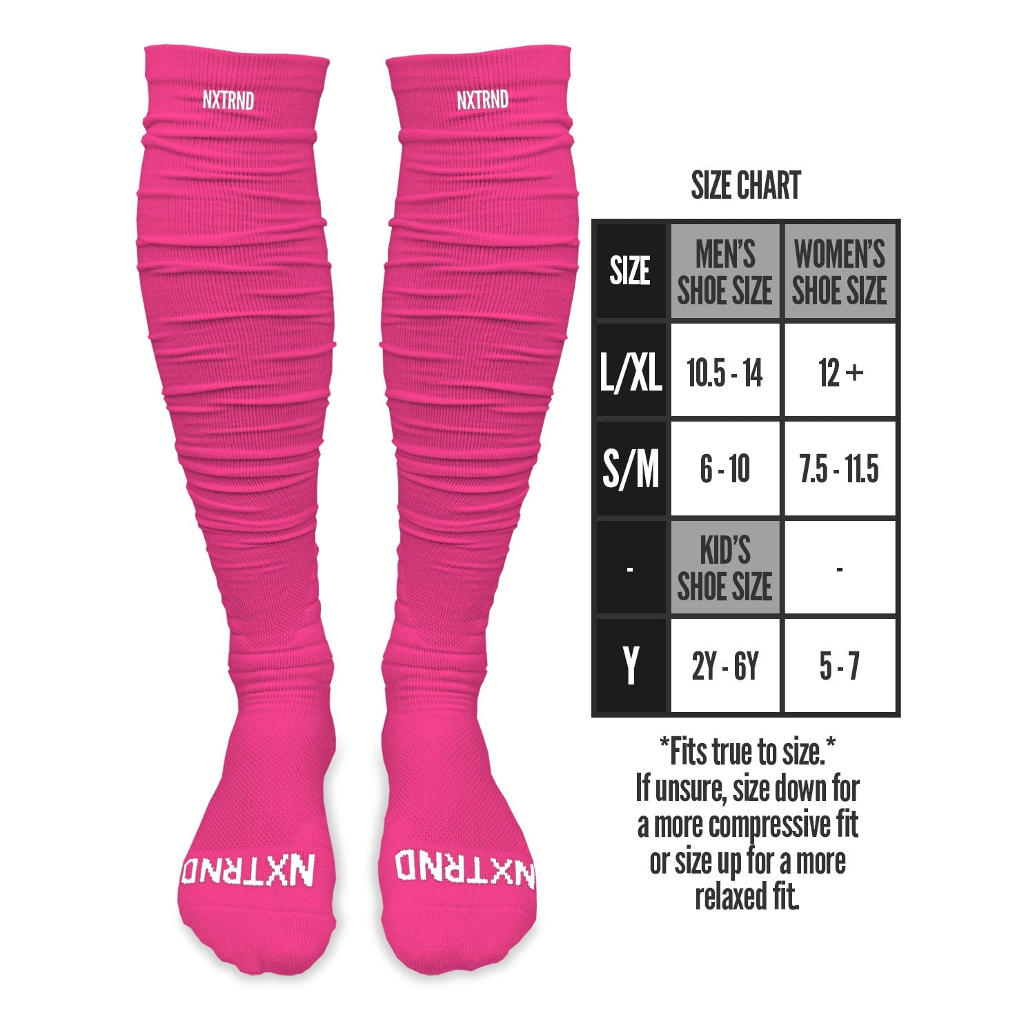 NXTRND XTD® Scrunch Football Socks Pink