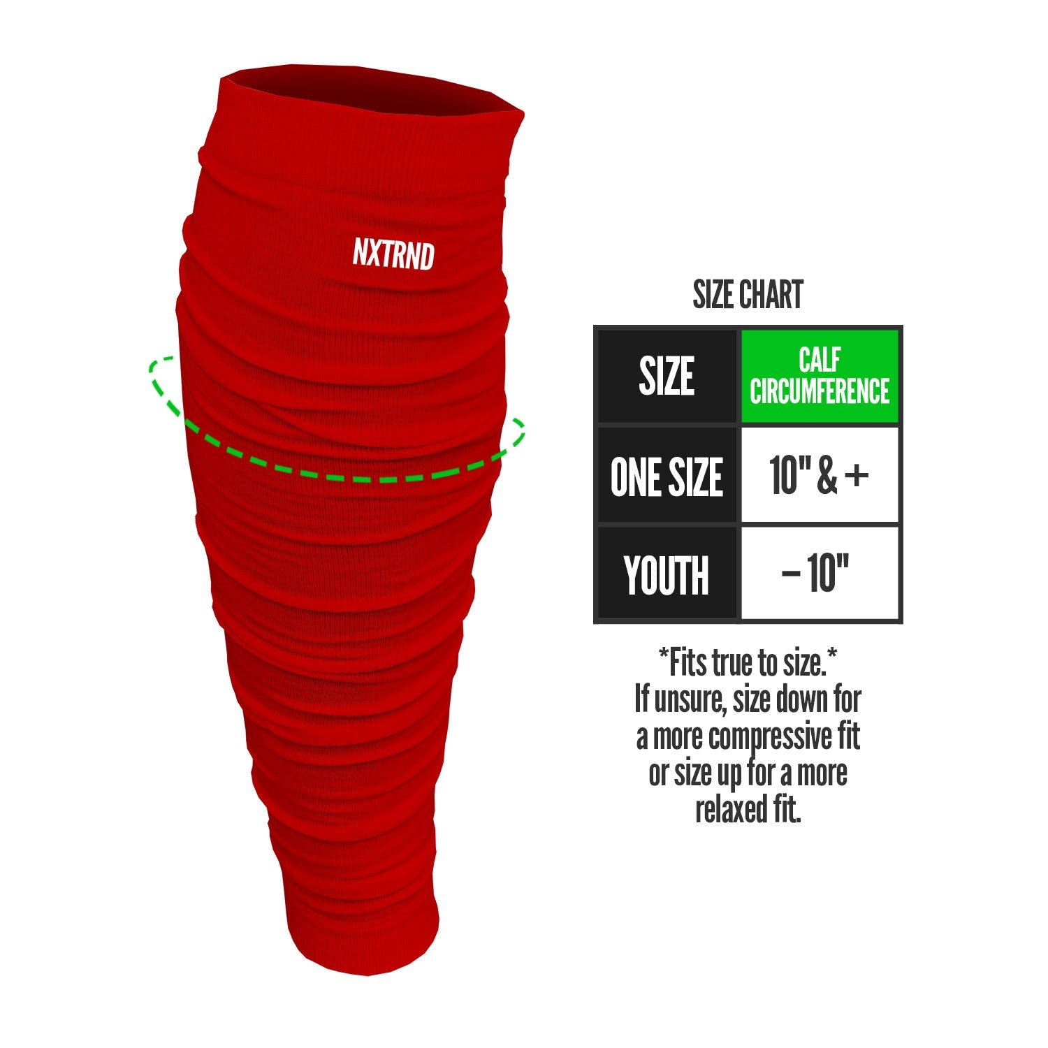 NXTRND Scrunch Football Leg Sleeves Red
